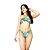 Biquíni Rolete Duplo Moda Praia Premium Feminino Exclusivo Estampa Folhagem - Imagem 1