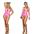 Maio Decote Trançado Moda Praia Body Feminino Estampa Cobra Rosa - Imagem 7