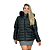 Jaqueta Feminina Plus Size De Nylon Puffer Capuz Impermeavel Preto - Imagem 1