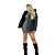 Jaqueta Feminina Plus Size De Nylon Puffer Capuz Impermeavel Preto - Imagem 4