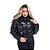 Jaqueta Puffer Feminina Paetê Moda Feminina Noite Luxuosa Preto - Imagem 1