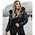 Jaqueta Puffer Feminina Paetê Moda Feminina Noite Luxuosa Preto - Imagem 1