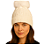Gorro Touca de Lã Tricot Forrada co Pelúcia Fofinha Linda Off White - Imagem 1