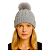 Gorro Touca de Lã Tricot Forrada co Pelúcia Fofinha Linda Cinza - Imagem 1