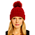 Gorro Touca de Lã Tricot Forrada co Pelúcia Fofinha Linda Cereja - Imagem 1