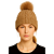 Gorro Touca de Lã Tricot Forrada co Pelúcia Fofinha Linda Marrom Claro - Imagem 1