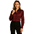 Camisa Social Feminina com Gola Lapela e Decote em V Moderno Marsala - Imagem 1