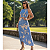 Conjunto Feminino Cropped + Saia Envelope Midi Estampado Azul - Imagem 5