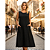 Vestido Midi Preto Confortável Feminino Com Bolsos Casual - Imagem 4