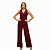 Conjunto Feminino Alfaiataria Colete + Calça Cintura Alta Bordô - Imagem 4