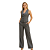 Conjunto Feminino Alfaiataria Colete + Calça Cintura Alta Cinza - Imagem 1