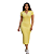 Vestido Midi Polo Feminino Malha Canelada Justo Elegante Amarelo - Imagem 1