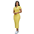 Vestido Midi Polo Feminino Malha Canelada Justo Elegante Amarelo - Imagem 4