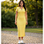 Vestido Midi Polo Feminino Malha Canelada Justo Elegante Amarelo - Imagem 1