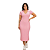 Vestido Midi Polo Feminino Malha Canelada Justo Elegante Rosa - Imagem 4