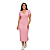 Vestido Midi Polo Feminino Malha Canelada Justo Elegante Rosa - Imagem 1