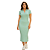Vestido Midi Polo Feminino Malha Canelada Justo Elegante Verde - Imagem 1