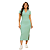Vestido Midi Polo Feminino Malha Canelada Justo Elegante Verde - Imagem 5