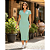 Vestido Midi Polo Feminino Malha Canelada Justo Elegante Verde - Imagem 4