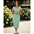 Vestido Midi Polo Feminino Malha Canelada Justo Elegante Verde - Imagem 1