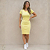 Vestido Canela﻿do Justo Manga Curta Tubinho Listras Fabuloso Amarelo - Imagem 7
