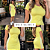 Vestido Canela﻿do Justo Manga Curta Tubinho Listras Fabuloso Amarelo - Imagem 5