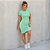 Vestido Canela﻿do Justo Manga Curta Tubinho Listras Fabuloso Verde - Imagem 1