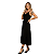 Vestido Feminino Midi Preto Alça Fina Decote V Elegante Luxo - Imagem 4