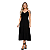Vestido Feminino Midi Preto Alça Fina Decote V Elegante Luxo - Imagem 1