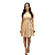 Vestido Curto Rodado Decote Costas Moda Feminina Casual Bege - Imagem 4