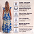 Vestido Longo Feminino Estampado Elegante Decote Quadrado Azul Branco - Imagem 3