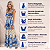 Vestido Longo Feminino Estampado Elegante Decote Quadrado Azul Branco - Imagem 2