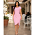 Vestido Moda Feminina Canelado Transpassado Amarração Casual Rosa - Imagem 1
