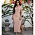 Vestido Feminino Ajustado Fenda Lateral Casual Elegante Sexy Nude - Imagem 1