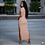 Vestido Feminino Ajustado Fenda Lateral Casual Elegante Sexy Nude - Imagem 6