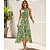 Conjunto Feminino Cropped + Saia Envelope Midi Estampado Verde - Imagem 1
