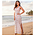 Saída de Praia Longa Feminina Tricô Vazado Com Fenda Lateral Branco - Imagem 5