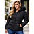 Jaqueta Feminina Plus Size Nylon Forrada Impermeável Frio Preto - Imagem 1