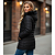 Jaqueta Feminina Puffer Alongada Com Capuz Peluciado Frio Preto - Imagem 6