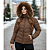 Jaqueta Puffer Feminina Com Capuz Removível Moda Inverno Marrom - Imagem 5