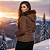 Jaqueta Puffer Feminina Com Capuz Removível Moda Inverno Marrom - Imagem 6