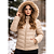 Jaqueta Puffer Feminina Com Capuz Removível Moda Inverno Bege - Imagem 5