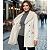 Casaco Feminino Sobretudo Elegante Gola Peluciada Inverno Off White - Imagem 4