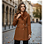 Casaco Feminino Sobretudo Elegante Gola Peluciada Inverno Marrom - Imagem 5