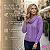 Sueter Tricot Com Gola Manga Longa Moda Feminina Inverno Top Lilas - Imagem 2