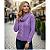 Sueter Tricot Com Gola Manga Longa Moda Feminina Inverno Top Lilas - Imagem 5