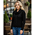 Sueter Tricot Com Gola Manga Longa Moda Feminina Inverno Top Preto - Imagem 4