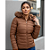 Jaqueta Puffer Feminina Inverno Forrada Quentinha Com Capuz Marrom - Imagem 7