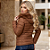Jaqueta Puffer Feminina Inverno Forrada Quentinha Com Capuz Marrom - Imagem 8