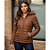 Jaqueta Puffer Feminina Inverno Forrada Quentinha Com Capuz Marrom - Imagem 1